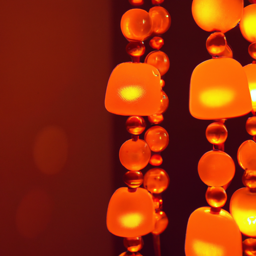 Lampes Tiffany perles orange