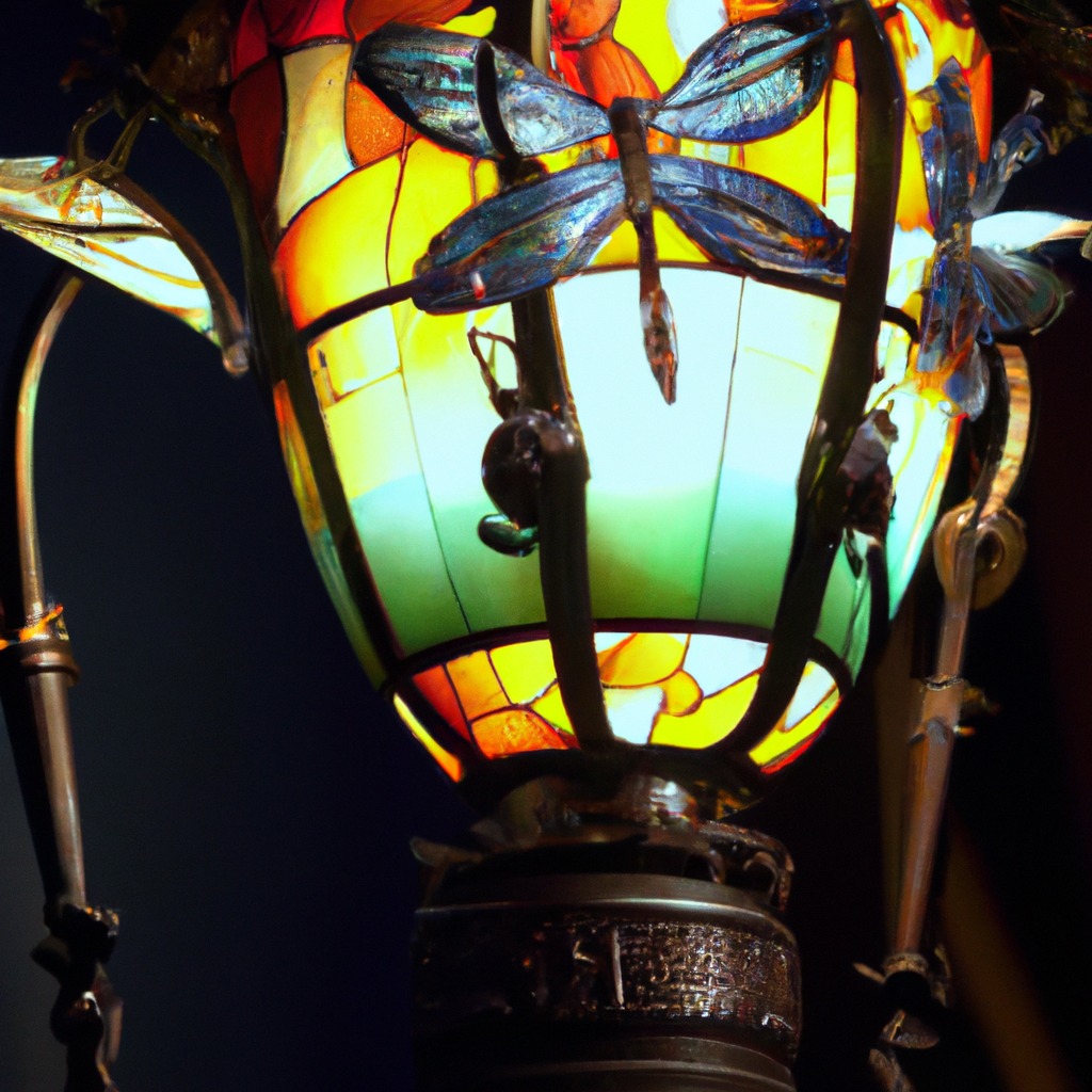 Lampadaire Tiffany libellule