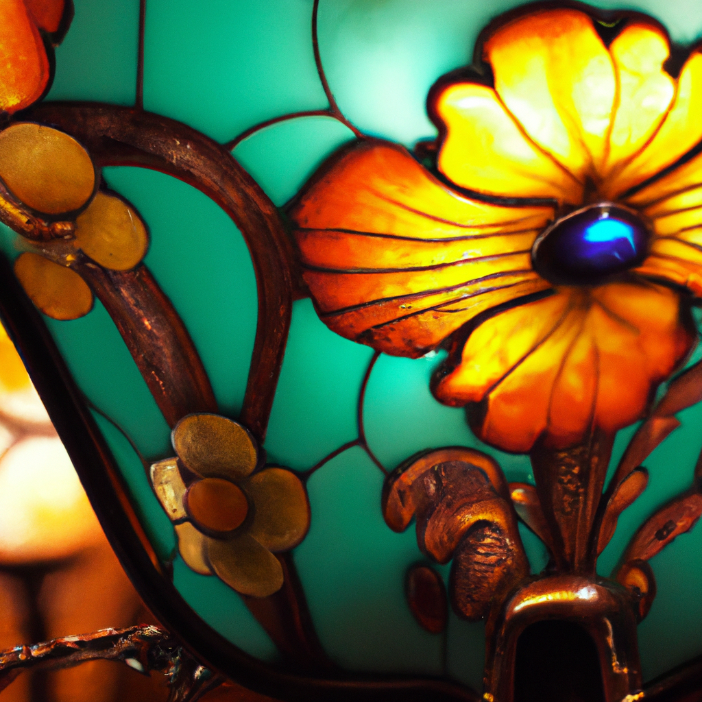 Lampe art nouveau tiffany